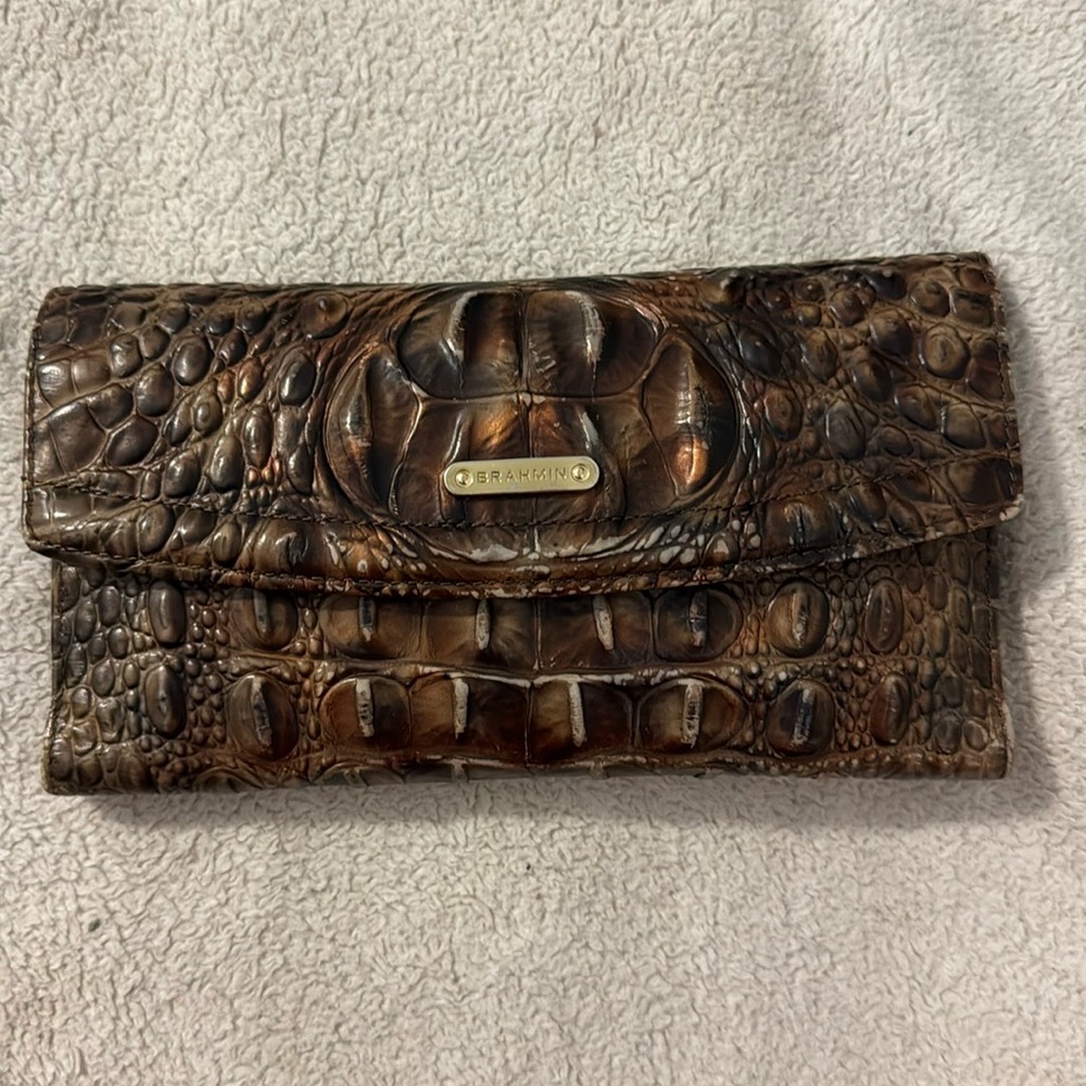 Women’s Brahmin Melbourne Chocolate Soft Checkbook Wallet